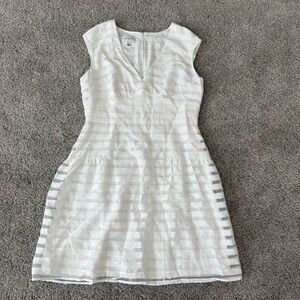 Donna Morgan White Sleeveless Sheer Lined Fit And Flare Dress Bridal Women US 16
